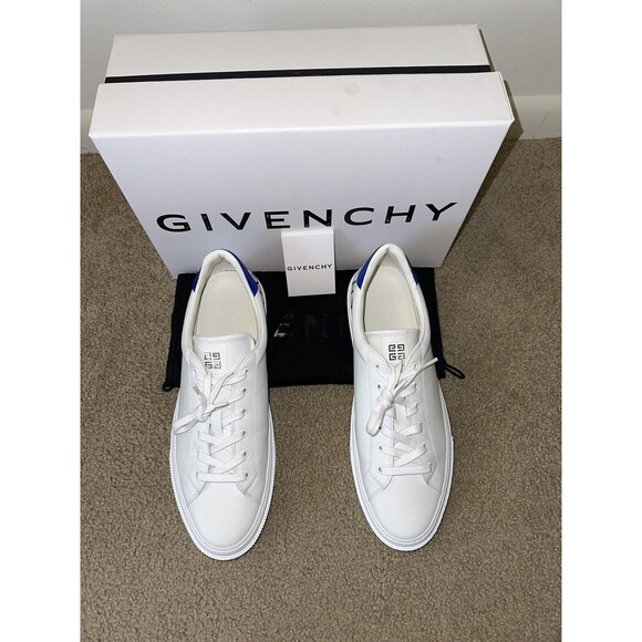$675 Givenchy City Sport Rear Logo Print Sneakers - WHT/BLUE - 45/12 - NWB - Picture 3 of 8